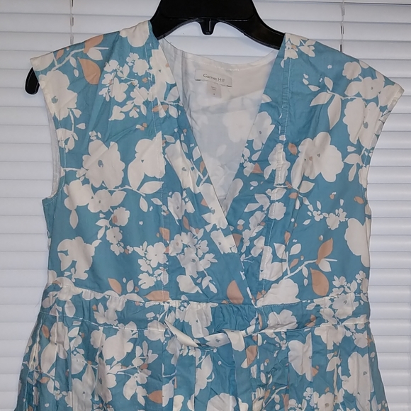 💕Garnet Hill size 2 Blue Floral Sleeveless Dress - Picture 3 of 8